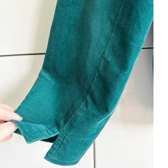 Talbots Emerald Teal Green Grace Corduroy Peplum Blazer Jacket Size 18 - Picture 5 of 7
